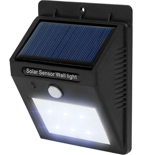tectake® 6 LED Solar Außenleuchte Wandlampe Gartenleuchte mit Bewegungsmelder - diverse Mengen - (1 Stück | Nr. 401513)