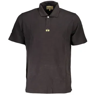 La Martina Poloshirt Herren Kurzarm-Polo schwarz mit Stickerei – S