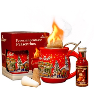 Feuerzangentasse 1er-Set, mit Rum, Rot/Historischer Markt - für Feuerzangenbowle