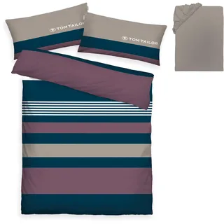 Tom Tailor  Carl Renforcé beere 135 x 200 cm + 80 x 40 cm inkl. Spannbettlaken 