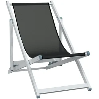 vidaXL Strandstühle 2 Stk. Klappbar Schwarz Aluminium und Textilene