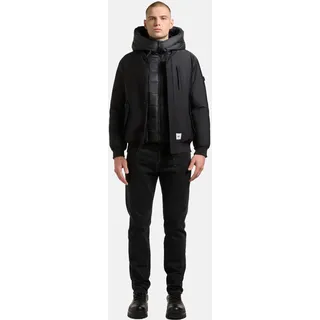 Outdoorjacke KHUJO "Clemat", Herren, Gr. XXL (56), grau, Obermaterial: 87% Polyester, 13% Elasthan. Obermaterial Einsatz: 87% Polyester, 13% Elasthan. Innenfutter: 100% Nylon. Wattierung: 100% Polyester, regular fit hüftlang, hoch geschlossener Ausschnitt, Ärmel ohne Ärmelschlitz Rippbündchen, Jacken Outdoorjacke, Warme Winterjacke mit abnehmbarem Inlayer