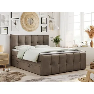 MKS Meble Boxspringbett 200 x 200 cm H4 Braun