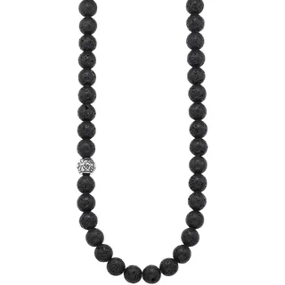 Bruno Banani Edelstahlkette Schmuck Geschenk Lavasteinkette schwarz