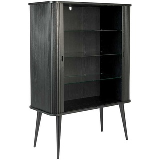 daslagerhaus living Buffet Buffetschrank Barbara Massivholz schwarz schwarz