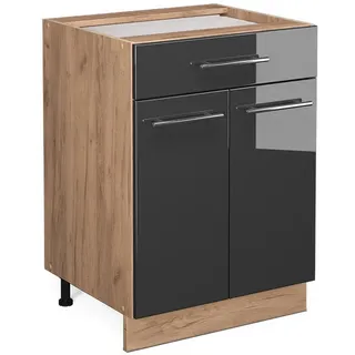Vicco Schubladenschrank Fame-Line 60 x 60 x 82 cm Anthrazit Hochglanz