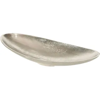 Boltze Deko-Schale B 34 cm PHÖNIX, 34 x 15 cm - Silbergrau - Aluminium - vernickelt - oval