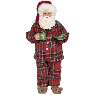 Clayre & Eef Weihnachtsmann 28 cm Rot/Grün/Mehrfarbig