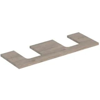 Geberit Waschtisch-Platte One 135x3x47cm, N hick./Mela Holz, AS 2-fach