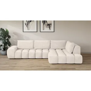 OTTO home Ecksofa OTTO HOME "AZITA L-Form, XXL 352 cm Designsofa in Bubble-Opitk", beige, B:352cm H:72cm T:210cm, 100% Polyester, Sofas, Ecksofa, lose Rückenkissen, traumhafte Steppung