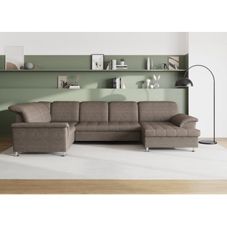 DOMO collection Wohnlandschaft Franzi, im XXL-Format, wahlweise mit Bettfunktion, Bettkasten beige|braun