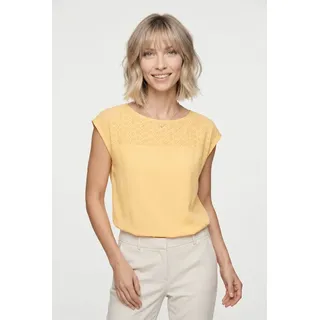 Vero Moda Spitzentop VMJANNI CS BOAT NECK TOP JRS GA Baumwolle gelb M (38)
