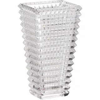 Kristallvase, Glasvase, klare Vase, Moderne Vase, dekorative Vase, quadratische Glasvase, große Glasvase, Blumenvase für Wohnzimmer, Schlafzimmer, Küche, Esstisch, Eingang, Kaminsims, Regal, Hochzeit