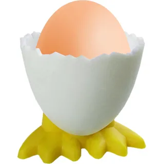 Eierbecher Set, Cartoon Eierständer Eierbecher, Lustiger Eiebecher, Frühstück Eierbehälter, Eierbecher Lustig für Weich Gekochte Eier und Rohes Gekochtes Eier Brunch, Kreatives Lustiges Besteck, Gelb