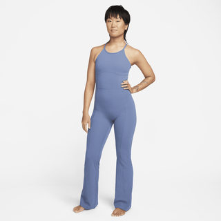 Nike Zenvy Dri-FIT Ganzkörper-Bodysuit mit ausgestelltem Bein für Damen - Blau, S (EU 36-38)