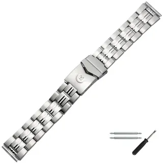 MARBURGER Uhrenarmband 18mm Edelstahl Silber silberfarben