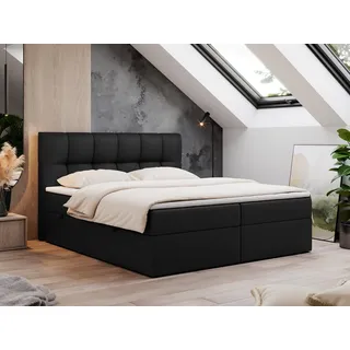 MKS Meble Boxspringbett 200 x 200 cm H3 Schwarz