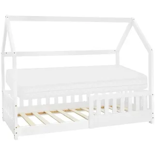 ML-Design Hausbett 80 x 160 cm Kiefer weiß