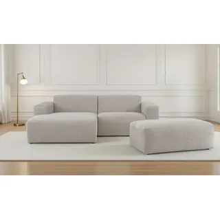 INOSIGN Eckcouch Webstoff 2-Sitzer Beige