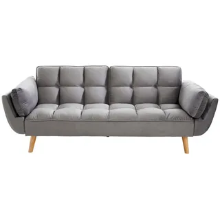 Bessagi Home Schlafsofa Samt 3-Sitzer Grau