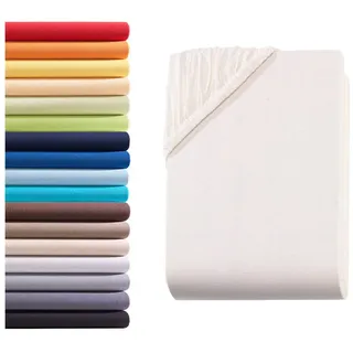 Hometex Premium Textiles Kinder Jersey Spannbettlaken Spannbetttuch 60 x 120 cm - 70 x 140 cm, Baby Bett Bettlaken aus Jersey 100% Baumwolle, Oeko-TEX Made IN Green, Natur