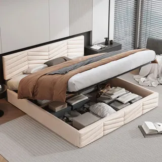 Flieks Polsterbett 160 x 200 cm Beige