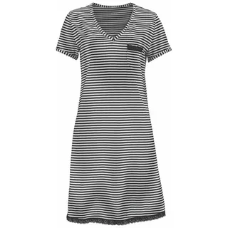 H.I.S. H.I.S Damen Nachthemd schwarz-gestreift Gr.32/34