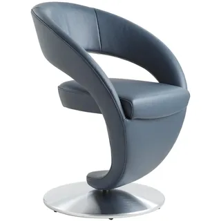 Moderano Stuhl, Edelstahl, Dunkelblau, Metall, Leder, Echtleder, Nappaleder, Longlife-Leder, Dickleder, Drehteller, 62x86x61 cm, Goldenes M, Lederauswahl, Stoffauswahl, Sitzfläche 360° drehbar, Esszimmer, Stühle, Esszimmerstühle, Lederstühle