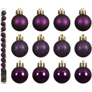 Kaemingk Weihnachtskugeln Feige bruchfest Ø 3 cm aus Kunststoff - 14er Set