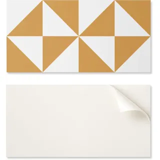 Selbstklebende Pvc-grafikplatte Für Esszimmer, 100 X 50 Cm, Geometrische Dreiecke In Quadraten
