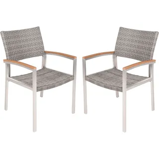 Garden Pleasure LIVORNO Stapelstuhl 60 x 55 x 84 cm grau/silber 2 St.