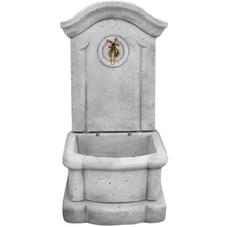 Casa Padrino Jugendstil Wandbrunnen Grau / Antik Messing H. 100 cm