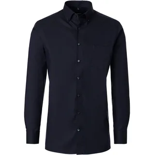 Businesshemd VENTI "VENTI Businesshemd Langarm uni", Herren, Gr. 48, Normalgrößen, schwarz (dunkelblau), 100% Baumwolle, unifarben, comfort fit, Hemden