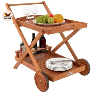CASARIA Servierwagen mit Rollen Akazienholz FSC®-zertifiziert