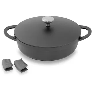 Kopf Topfset Atavola (8-teilig, Aluguss, ILAG Basic Antihaftbeschichtung, Induktion, inkl. Griffschutz aus Silikon) - Schwarz
