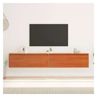 vidaXL Wandschrank mit Regal 2-tlg. Wachsbraun  Massives Kiefernholz