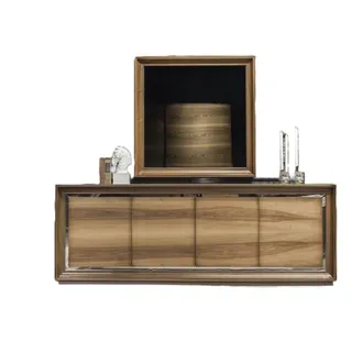 Xlmoebel Sideboard Braunes Sideboard mit Spiegel und Stauraum (Sideboard + Spiegel, Anrichte + Spiegel), Hergestellt in Europa braun