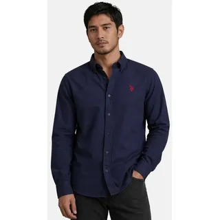 U.S. Polo Assn. Langarmhemd USDeclaan Herren Baumwolle – Langarmhemd mit Button-Down-Kragen Klassisches Baumwollhemd mit Knopfleiste und Logostickerei blau XXL