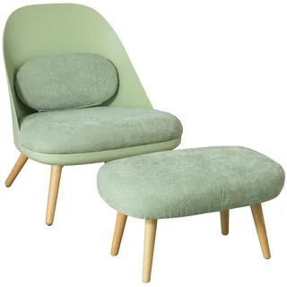 SoBuy Einzelsessel Polyester 67 x 76 x 73 cm Grün mit Hocker