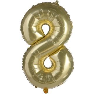 Folienballon ZAHL 8 XL ca.70cm, altgold