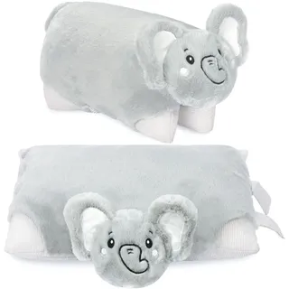 Brubaker Kuscheltierkissen Elefant 40 x 30 cm Grau