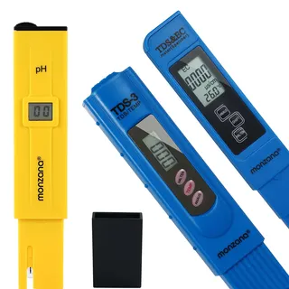 Monzana - Wassertester Pool 4-in-1 Ph Messgerät Wasser Ph/tds/ec/temperatur Messgerät Für Aquarium Gießwasser Planzenzucht Trinkwasser 3 Testgeräte Set
