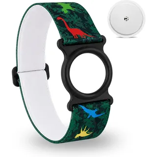 Diasticker® | Freestyle Libre 2 - Fixierband | Flexibel - Wasserfest - Starker Halt | Sensor-Schutz, Fixierung für Freestyle Libre Sensor | Ring: Schwarz (Large: 35-45 cm, Dino)