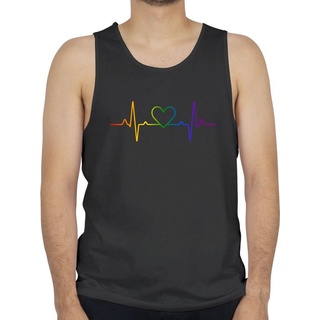 Shirtracer Tanktop Herzschlag Regenbogen Pride LGBT Kleidung schwarz M