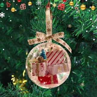 Lustiges Weihnachtsbaum Deko Hängende Ornamente,Mini Express Box in Weihnachtskugeln Ornament,Weihnachtskugeln Aufhängen Transparent Deko Kugel Weihnachts Baumschmuck (03)