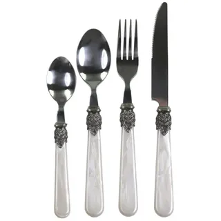 Chic Antique Linas Besteck mit Silber Deko, 4-teilig, perlmut
