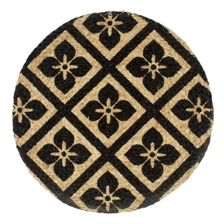 vidaXL Tischsets 6 Stk. Schwarz 38 cm Rund Jute