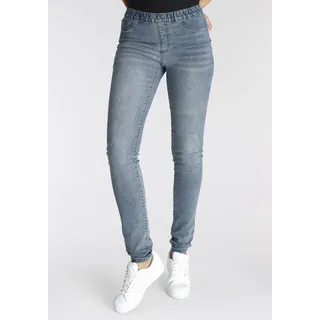 Jeansjeggings ARIZONA "mit leichtem Thermo Effekt", Damen, Gr. 38, N-Gr, blau (blau used), Denim/Jeans, Obermaterial: 72% Baumwolle, 26% Polyester, 2% Elasthan, Basic, skinny fit lang, Jeans, extra-eng geschnitten, hohe Leibhöhe, mit Coinpocket