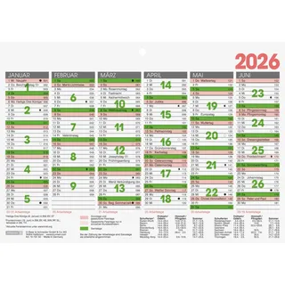 Brunnen Tafelkalender 2026 A5 quer