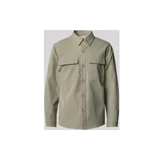 Regular Fit Hemdjacke mit Brustpattentaschen, Gruen, XXL